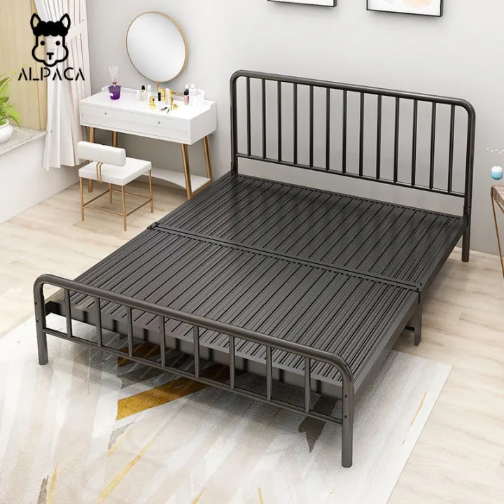 ALPACA Nordic wrought iron bed single and double bed iron sheet person ...