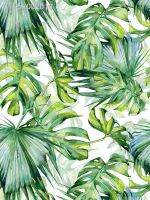 ♈◆ﺴ Peel And Stick Removable Palm Leaf Self-Adhesive Wallpaper Prepasted Waterproof Wallpaper For Restaurant Wall Decortion Stickers