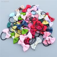 ▤✺✕ 10/20Pcs/Set Candy Bow Hair Bands For Baby Girls Cute Plaid Cloth Rubber Ropes Children Kawaii Headwear Kids Hair Accessories