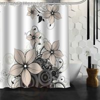 【CW】☊☃❈  Custom flower  Shower Curtain Polyester Fabric Hooks