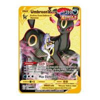 Pokemon การ์ดโลหะสีทอง27รูปแบบรวดเร็ว Umbreon Charizard VMAX คอลเลกชันเกมของเล่นอะนิเมะการ์ดสำหรับของขวัญคริสต์มาสสำหรับเด็ก