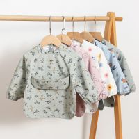 【YD】 Baby Bibs Infant Eating Bib with Children Machine Washable Sleeve Apron Kid Burp