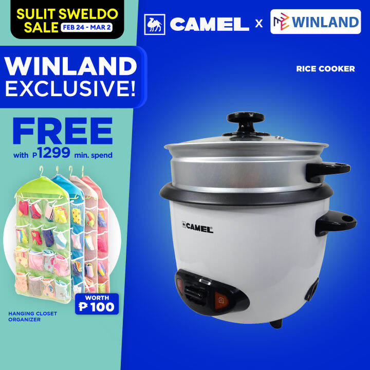 CAMEL by Winland Rice Cooker with Steamer 5 cup /1.0L White Color CRC
