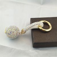 Elegant Crystal Round Ball Keychain Full Rhinestone Leather Strass Lanyard Bag Charms Pendant Car Key Ring Holder Jewelry Gift Key Chains