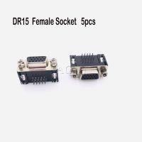 5ชิ้น/ล็อต Dr15 Db15 3แถวสีฟ้าคู่ขนานพอร์ต15ขา D Sub ตัวเมีย15ทาง Pcb ตัวเชื่อมต่อ90องศาตัวรับ Vga ซ็อกเก็ต Db15