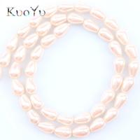 Light Pink Shell Pearl Beads Natural Water Drop Loose Spacer Beads For Jewelry Making Diy Woman celet 15"Inches 8x11mm 6x9mm