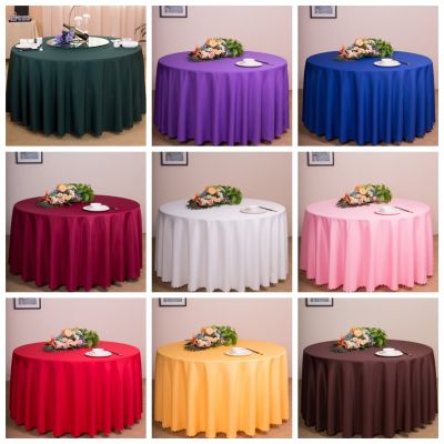 （HOT) ผ้าปูโต๊ะสีทึบโรงแรมงานแต่งงานสีขาวสีแดงโต๊ะกลมขนาดใหญ่ผ้าปูโต๊ะผ้าปูโต๊ะร้านอาหารที่ใช้ในบ้าน