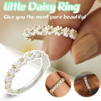 Women Cute Ring European and American New Style Creative Simple Fashionable Elegant Mori Style Sweet Oil Painted Daisy Ring