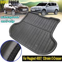 For Citroen C-Crosser Peugeot 4007 2007 - 2012 Boot Cargo Liner Rear Trunk Mat Floor Carpet Tray Cap 2008 2009 2010 2011