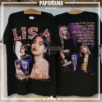 [ LISA ] Black Pink ลิซ่า ปราณปรียา มโนบาล ลลิษา มโนบาล เสิ้อวง เสื้อทัวร์ เสื้อดารา เสื้อวินเทจ papamama vintage เสื้อยืดผ้าฝ้าย