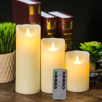 3Pcs 1Pcs Candles Lights, LED Flameless Candles Light with Timer Remote Control Smooth Flickering Candle Light Battery Operated