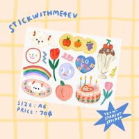 Transparent sticker 01 สติกเกอร์ขอบใส ไซส์ A6 | Stickwithme4ev