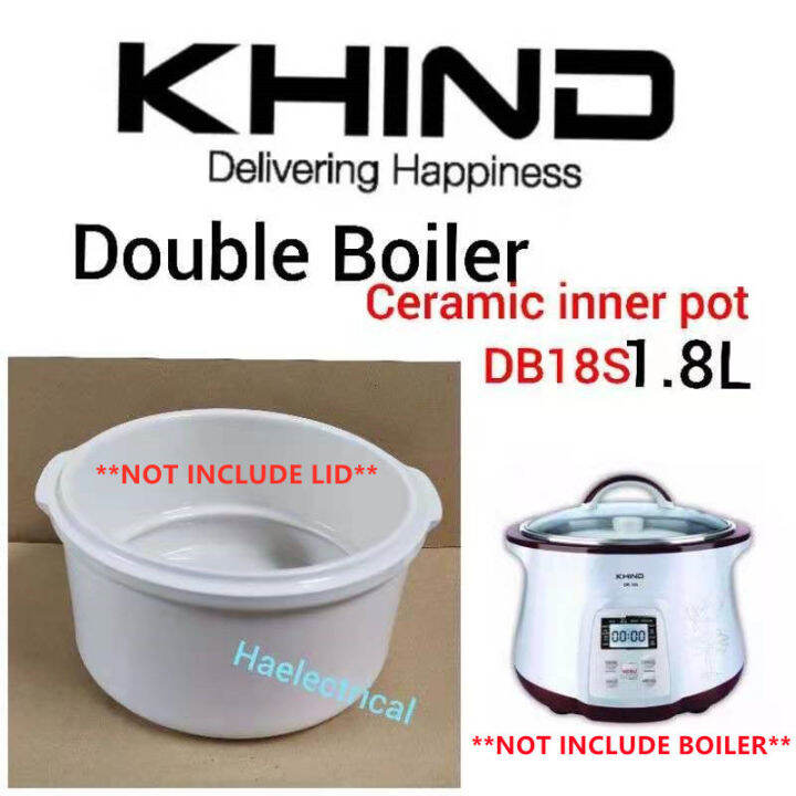 KHIND Double Boiler Ceramic Inner Pot 1.8L (Inner Pot Only, NO LID