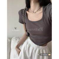 Party Led Restoring Ancient Ways Is Shoulder Letters Irregular Gray T-Shirt Female Summer 2022 New Cultivate Ones Morality Short Sleeve Short Jacket