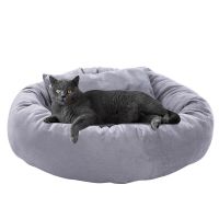 Egg Tart Shaped Cat Bed Grey Cat House for Cats Small Dog Bed Winter Warm Round Sleeping Bag Beds Puppy Cushion Mat Supplies