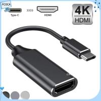 FCOCA สายเคเบิล Type C เป็น HDMI ตัวเมีย สายเคเบิล Type C เป็น HDMI อะลูมิเนียมอะลูมิเนียมอะลูมิเนียม ยูเอสบี อะแดปเตอร์ USB C เป็น HDMI ทนทานต่อการใช้งาน แกนทองแดงบริสุทธิ์ สายเคเบิล HTV สำหรับ MacBook/Huawei/Samsung/Netflix สำหรับ MacBook