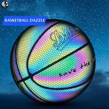 Colorful Holographic Reflective Basketball Ball PU Leather Night Game  Street Game Glowing Basketball Sports Luminous Basketball