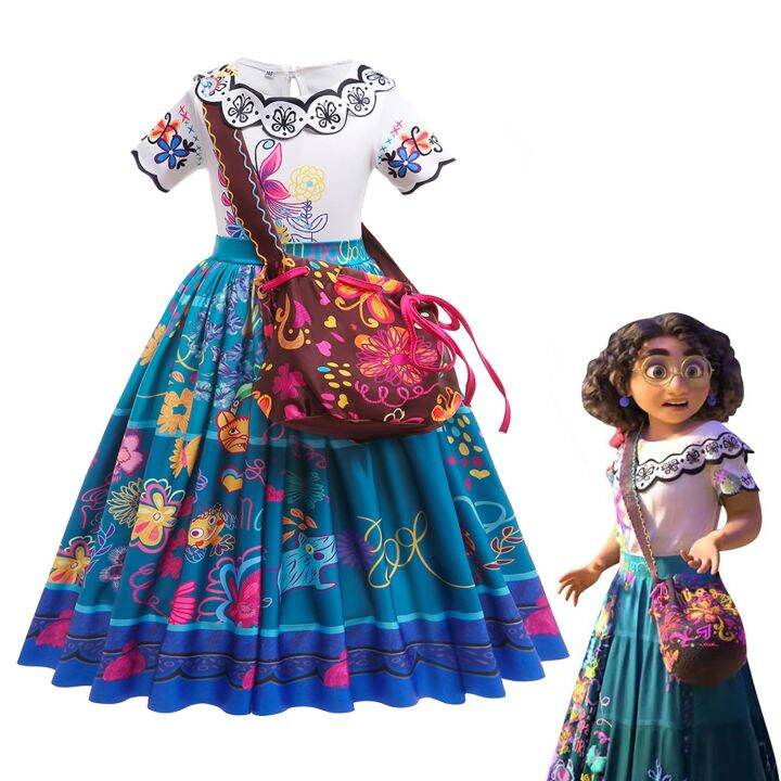 jeansame-dress-cartoon-encanto-disneygirlisabela-houspepa-birthday-party-children-dresses