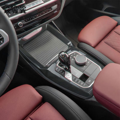 คาร์บอนไฟเบอร์สำหรับ BMW X3 G01 X4 G02 2022รถเกียร์เปลี่ยนลูกบิดกลางเบรกมือครอบคลุมภายในอุปกรณ์รถยนต์สติกเกอร์ตัด