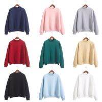 【Ready Stock】9 Colors Womens Casual Hoodie Plain Long Sleeve Pullover Sweater Loose Tops SZ098