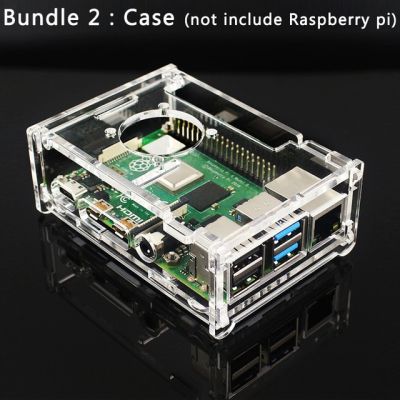 【♘COD Free Cas♘】 fuchijin77 เคสอะคริลิกสำหรับเคสโปร่งใสราสเบอรี่ Pi 4รุ่น B พัดลมทำความเย็นจอ Lcd ขนาด3.5นิ้วสำหรับ Raspberry Pi 4