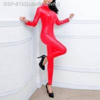 ♨♕ชุดบอดี้สูท Sdeifhruhvfu ชุดบอดี้สูทสตรี Látex PVC Macóes Vrilha Aberta Bodystocking Elásticking Elástice