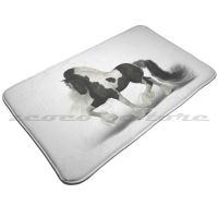 〖Cozyroom shop〗 Gypsy Vanner Horse Mat Rug Non-Slip Water Absorb Door Carpet Rae134 Rae Designs Gypsy Cob Vanner Tinker Horse Piebald Black