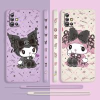 [Beike electronic] Kuromi Melody น่ารักโทรศัพท์กรณีสำหรับ Samsung Galaxy A73 A53 A33 A52 A32 A22 A71 A51 A21S A03S A50 4G 5G ซ้าย Liquid เชือกนุ่มเปลือก