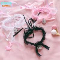 FARRELL อินเทรนด์ หวาน โบว์ จี้ แม่บ้าน อารมณ์ สำหรับสาวๆ ลูกไม้ เครื่องประดับคอคอสเพลย์ สร้อยคอเกาหลี ผู้หญิง Clavicle Choker