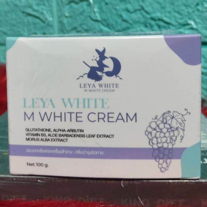 หัวเชื้อพม่า-ลียา-ไวท์-leya-white-m-white-cream-ครีมบำรุงผิวกาย-1-กระปุก-ปริมาณ-100-กรัม