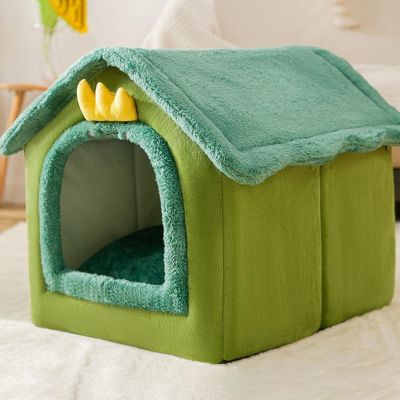 [pets baby] รายการสัตว์เลี้ยงสุนัขนอนเตียงที่ถอดออกได้เสื่อระบายอากาศที่อบอุ่น PlushHouse ล้างทำความสะอาดได้นุ่มสุนัขอุปกรณ์สัตว์เลี้ยง CatSupply