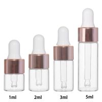 20/50/100Pcs 1Ml/2Ml/3Ml/5Ml Transparent Mini Glass Dropper Bottle With Glass Pipette For Essential Oil Aromatherapy Liquid Vial