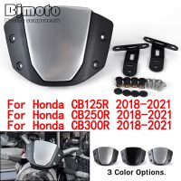 ☋สำหรับ125R Honda CB CB250R CB300R 2018-2021กระจกรถจักรยานยนต์กระจกบังลม125R CB250 R CB 300 R 2018 2019 2020 2021