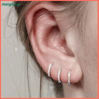 MENGLIANG เครื่องประดับแฟชั่น 8mm ต่างหูฮักกี้ฮูป Daith Conch Snug แหวนจมูก เครื่องประดับร่างกาย CZ เจาะหู ต่างหูเพทาย ลูกบาศก์เซอร์โคเนีย ต่างหู CZ หลากสี