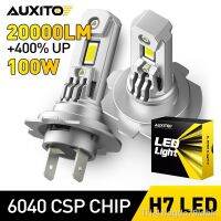 ❧№ Auxito 100w 20000lm carro farol turbo h7 led 1:1 tamanho luzes mini lâmpada de cabeça sem fio lâmpadas com ventilador 6500k 2pcs