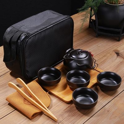 Customize Chinese Kung Fu Tea Set Ceramic Portable Teapot Set Outdoor Travel Gaiwan Tea Cups of Tea Ceremony Teacup Fine Gift