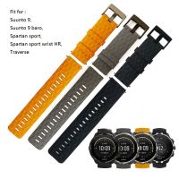 ۩ 24MM Silicone Watch Strap For Suunto9 Spartan Sport HR Watch Band Suunto 9 Baro Quick Release Strap Traverse Rubber Watchband