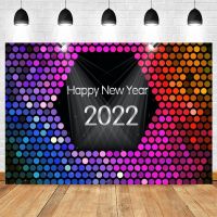 ▼✧ Happy New Year 2022 Backdrop Christmas Colored Lights Photography Photographic Background Photozone Photophone Decoration Poster