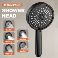 12.5cm 5 Modes Big Panel Shower Head Adjustable High Pressure Rainfall Shower Set Water Saving Shower Head Bathroom Accessories Showerheads