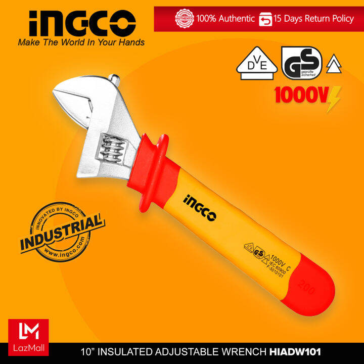 Ingco HIADW101 Industrial Insulated Adjustable Wrench / Electrician