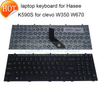 Teclado De Substorição Para Hasee K590s K660e,Para Clevo W350 Et Sk W370 W670,Inglês 6 80 W6701 010 1G,Moldura Preta