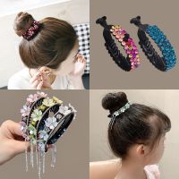 New Korean fashion Rhinestone Flower ponytail hairpin sweet girl ponytail buckle hairpin exquisite hair accessories