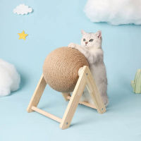 Cat Scratch Ball แมวของเล่น Sisal Cat Scratcher พร้อมขาตั้ง Ball Wear-Resistant ของเล่นสำหรับแมวบด Paws Relax ปกป้องเฟอร์นิเจอร์