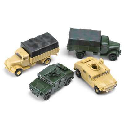 BolehDeals Set of 4 1/72 Plastic USA Humvee Germany Truck Vehicle Model Toy Micro Landscape Collectibles for Sand Table Toy