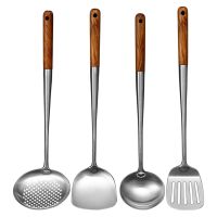 ♕♣┅ Long Handle Stainless Steel Wok Spatula Kitchen Slotted Turner Rice Spoon Ladle Cooking Tools Utensil Set