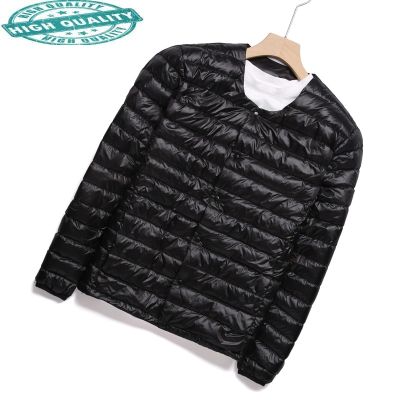 ZZOOI Ultra Thin Down Jacket Men Autumn Winter Duck Down Coat for Men Plus Size Korean Doudoune Homme K-8222 KJ3835