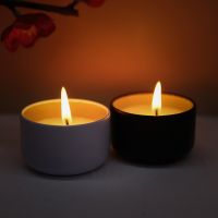 【CW】 Creativity with hand gifts Scented candles black white tin fragrance hotel plant aromatherapy wholesale scented