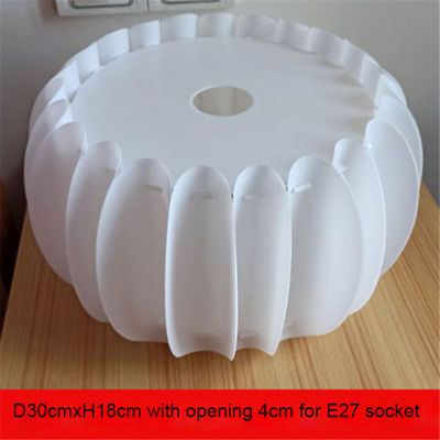 White D18cm D30cm Pumpkin Lamp Shade Replacement D4cm Opening DIY Lampshade Cover for E27 Pendant Lamp Desk Lighting