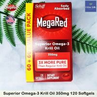 Schiff - MegaRed Superior Omega-3 Krill Oil 350 mg โอเมก้า 3 น้ำมันคริลล์ Omega3 โอเมก้า3 Omega 3