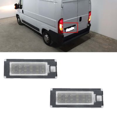 แผ่นเรืองแสงป้ายทะเบียน LED 2ชิ้นสำหรับ Fiat Ducato Bus Kasten 2006 2007 2008 2009 2010 2012 2013 2014สายจั๊ม Citroen 2015